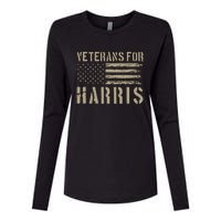 Veterans For Harris 2024 Military Vets Kamala Harris Womens Cotton Relaxed Long Sleeve T-Shirt