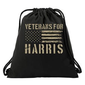 Veterans For Harris 2024 Military Vets Kamala Harris Drawstring Bag