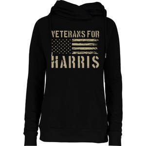 Veterans For Harris 2024 Military Vets Kamala Harris Womens Funnel Neck Pullover Hood