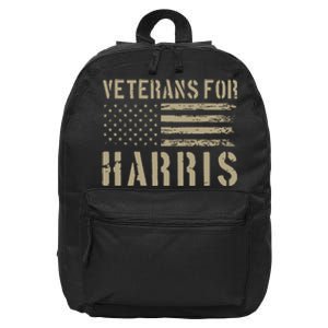 Veterans For Harris 2024 Military Vets Kamala Harris 16 in Basic Backpack