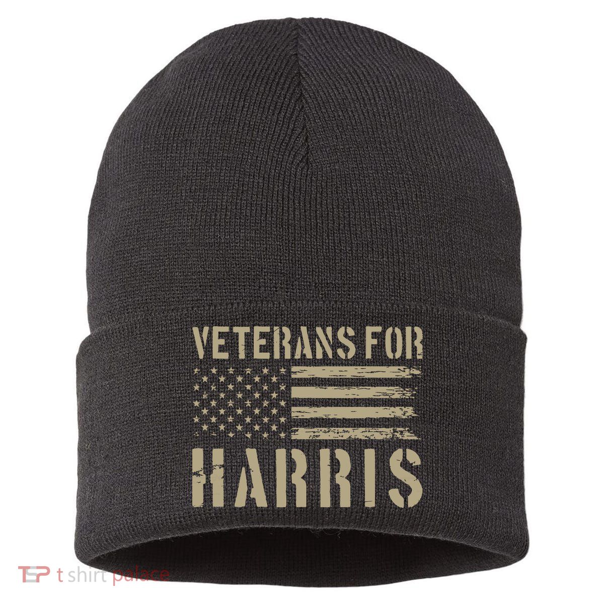 Veterans For Harris 2024 Military Vets Kamala Harris Sustainable Knit Beanie
