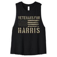 Veterans For Harris 2024 Military Vets Kamala Harris Women's Racerback Cropped Tank