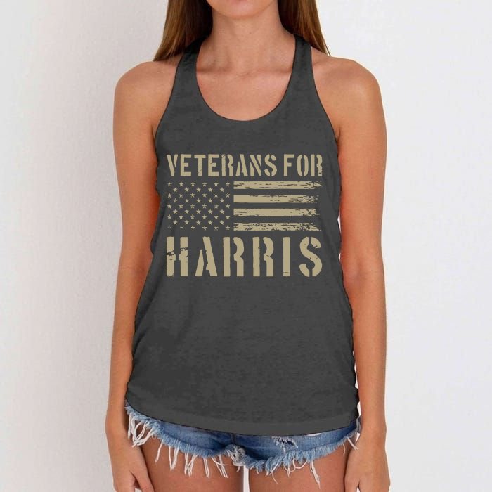 Veterans For Harris 2024 Military Vets Kamala Harris Women's Knotted Racerback Tank