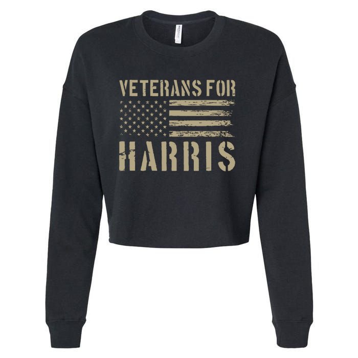 Veterans For Harris 2024 Military Vets Kamala Harris Cropped Pullover Crew