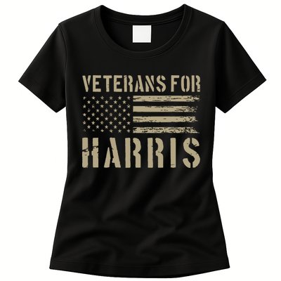 Veterans For Harris 2024 Military Vets Kamala Harris Womens T-Shirt