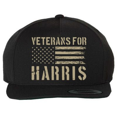 Veterans For Harris 2024 Military Vets Kamala Harris Wool Snapback Cap