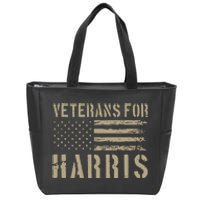 Veterans For Harris 2024 Military Vets Kamala Harris Zip Tote Bag