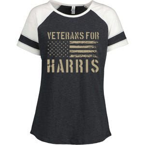 Veterans For Harris 2024 Military Vets Kamala Harris Enza Ladies Jersey Colorblock Tee