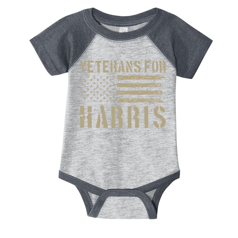Veterans For Harris 2024 Military Vets Kamala Harris Infant Baby Jersey Bodysuit