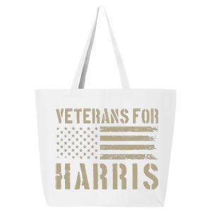 Veterans For Harris 2024 Military Vets Kamala Harris 25L Jumbo Tote