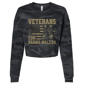 Veterans For Harris Walz Waltz 2024 Presidential Campaign Cropped Pullover Crew