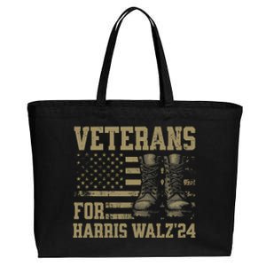 Veterans For Harris Walz Waltz 2024 Presidential Campaign Cotton Canvas Jumbo Tote