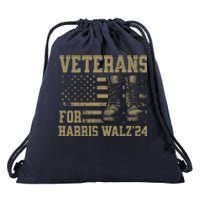 Veterans For Harris Walz Waltz 2024 Presidential Campaign Drawstring Bag