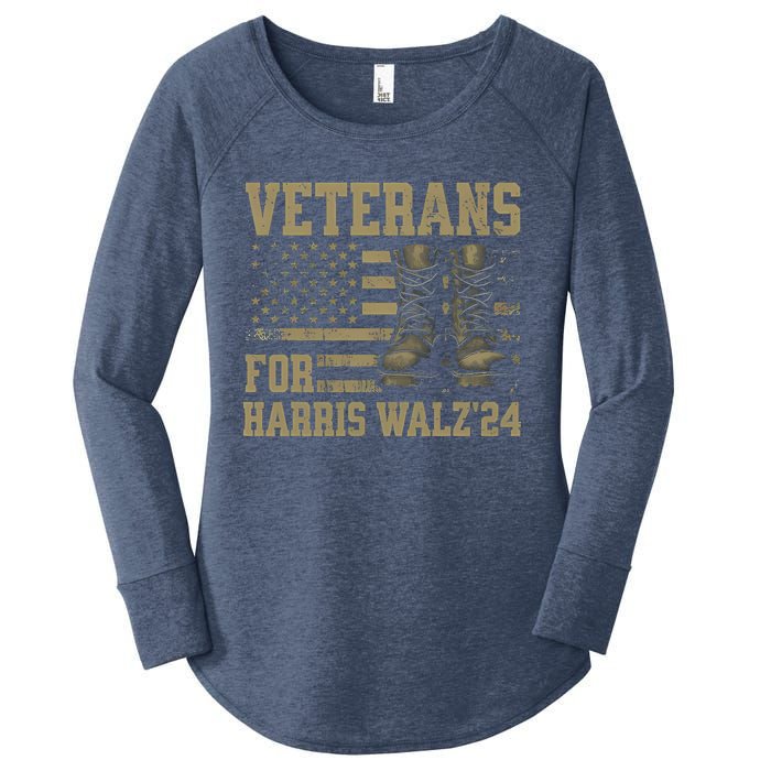 Veterans For Harris Walz Waltz 2024 Presidential Campaign Women's Perfect Tri Tunic Long Sleeve Shirt