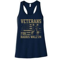 Veterans For Harris Walz Waltz 2024 Presidential Campaign Women's Racerback Tank