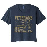 Veterans For Harris Walz Waltz 2024 Presidential Campaign Women's Crop Top Tee