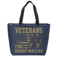 Veterans For Harris Walz Waltz 2024 Presidential Campaign Zip Tote Bag