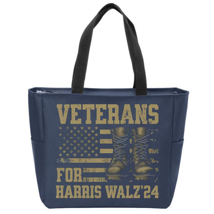 Veterans For Harris Walz Waltz 2024 Presidential Campaign Zip Tote Bag