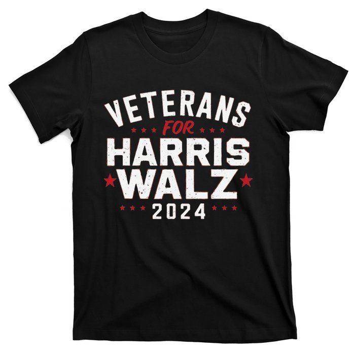 Veterans For Harris Waltz 2024 Election Vote Blue Democrat Gift T-Shirt