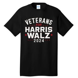 Veterans For Harris Waltz 2024 Election Vote Blue Democrat Gift Tall T-Shirt