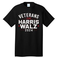 Veterans For Harris Waltz 2024 Election Vote Blue Democrat Gift Tall T-Shirt