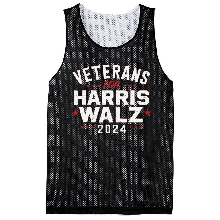 Veterans For Harris Waltz 2024 Election Vote Blue Democrat Gift Mesh Reversible Basketball Jersey Tank