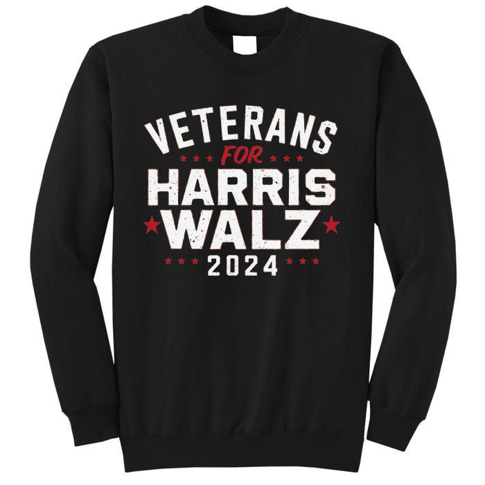 Veterans For Harris Waltz 2024 Election Vote Blue Democrat Gift Tall Sweatshirt