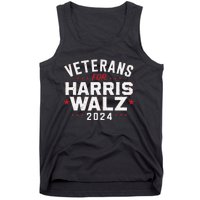 Veterans For Harris Waltz 2024 Election Vote Blue Democrat Gift Tank Top