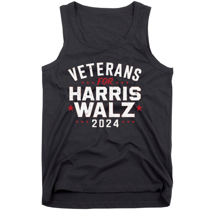 Veterans For Harris Waltz 2024 Election Vote Blue Democrat Gift Tank Top