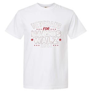 Veterans For Harris Waltz 2024 Election Vote Blue Democrat Gift Garment-Dyed Heavyweight T-Shirt