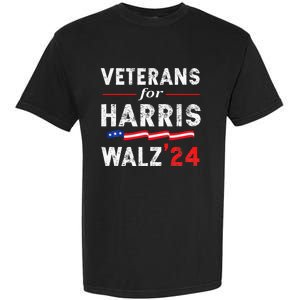 Veterans For Harris Waltz 2024 Election Vote Blue Democrat Garment-Dyed Heavyweight T-Shirt