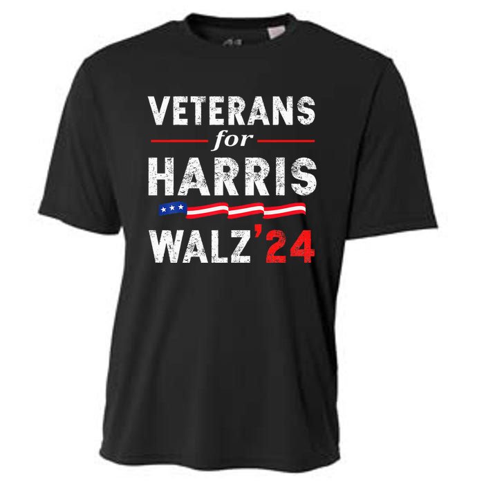 Veterans For Harris Waltz 2024 Election Vote Blue Democrat Cooling Performance Crew T-Shirt