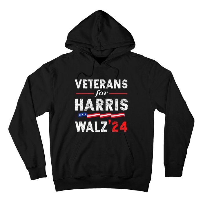 Veterans For Harris Waltz 2024 Election Vote Blue Democrat Hoodie