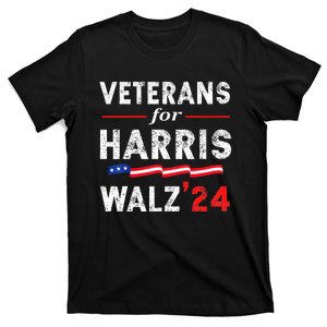 Veterans For Harris Waltz 2024 Election Vote Blue Democrat T-Shirt