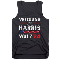 Veterans For Harris Waltz 2024 Election Vote Blue Democrat Tank Top