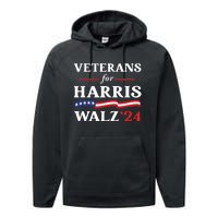 Veterans For Harris Walz 2024 Vote Tim Walz Kamala Harris Performance Fleece Hoodie