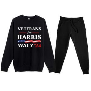 Veterans For Harris Walz 2024 Vote Tim Walz Kamala Harris Premium Crewneck Sweatsuit Set