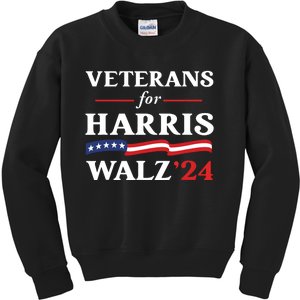 Veterans For Harris Walz 2024 Vote Tim Walz Kamala Harris Kids Sweatshirt