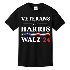 Veterans For Harris Walz 2024 Vote Tim Walz Kamala Harris Kids T-Shirt