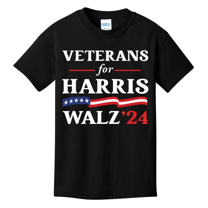 Veterans For Harris Walz 2024 Vote Tim Walz Kamala Harris Kids T-Shirt