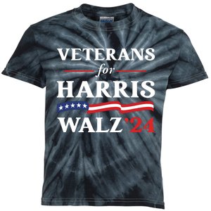 Veterans For Harris Walz 2024 Vote Tim Walz Kamala Harris Kids Tie-Dye T-Shirt