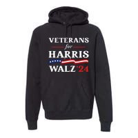 Veterans For Harris Walz 2024 Vote Tim Walz Kamala Harris Premium Hoodie