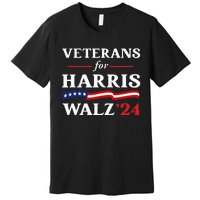 Veterans For Harris Walz 2024 Vote Tim Walz Kamala Harris Premium T-Shirt