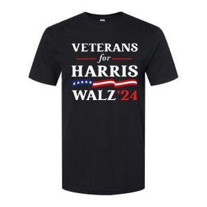 Veterans For Harris Walz 2024 Vote Tim Walz Kamala Harris Softstyle CVC T-Shirt