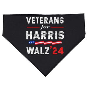 Veterans For Harris Waltz 2024 Election Vote Blue Democrat Gift USA-Made Doggie Bandana