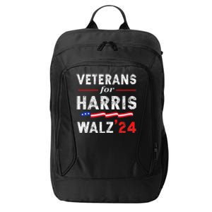 Veterans For Harris Waltz 2024 Election Vote Blue Democrat Gift City Backpack