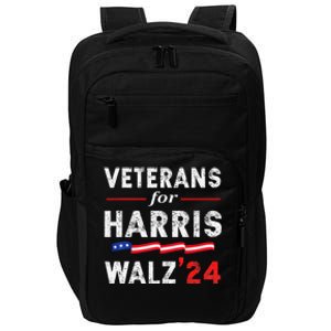 Veterans For Harris Waltz 2024 Election Vote Blue Democrat Gift Impact Tech Backpack