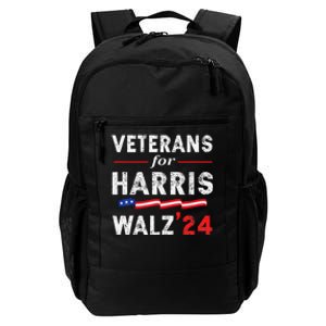 Veterans For Harris Waltz 2024 Election Vote Blue Democrat Gift Daily Commute Backpack