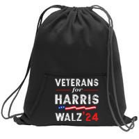 Veterans For Harris Waltz 2024 Election Vote Blue Democrat Gift Sweatshirt Cinch Pack Bag