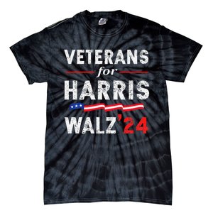 Veterans For Harris Waltz 2024 Election Vote Blue Democrat Gift Tie-Dye T-Shirt